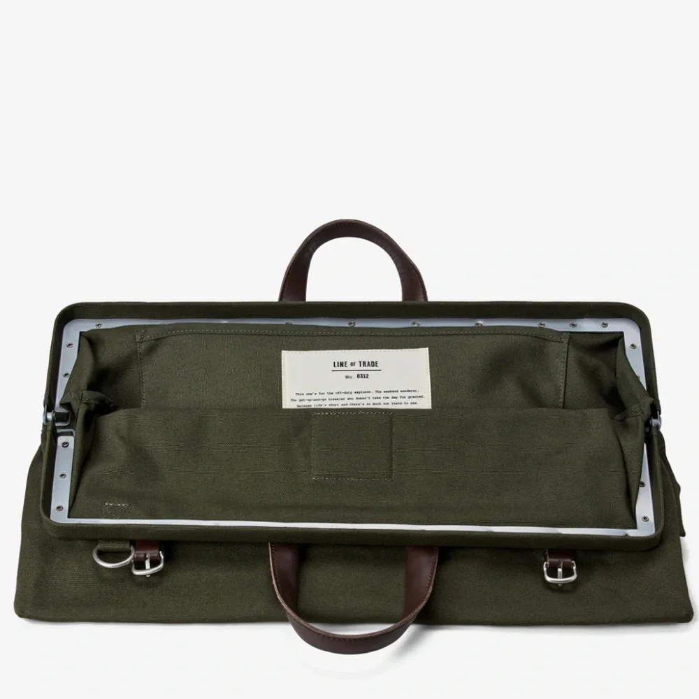 Line of Trade Canvas Weekender Bag. Green